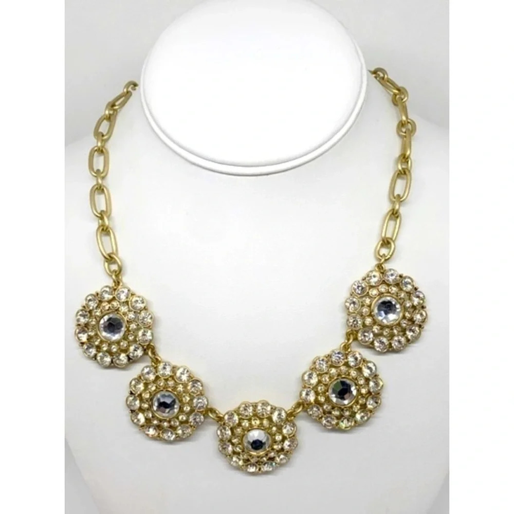 J. Crew Jeweled Cluster Medallions Necklace